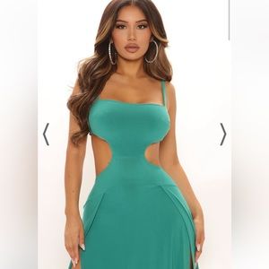 Maxi cut out green dress